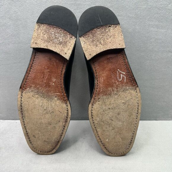 Mezlan Mens Size 10.5 (M) Brogue Black Leather Woven Accents Almond Toe Oxford main image 4